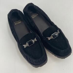 Stuart Weitzman black suede wedge heels